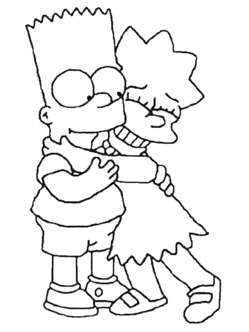 Bart And Lisa  Coloring Page